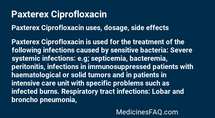 Paxterex Ciprofloxacin