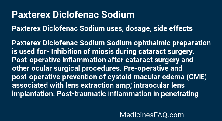 Paxterex Diclofenac Sodium