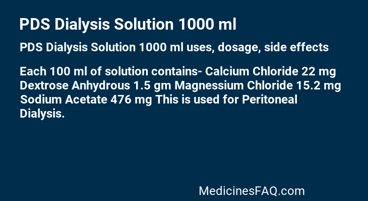 PDS Dialysis Solution 1000 ml