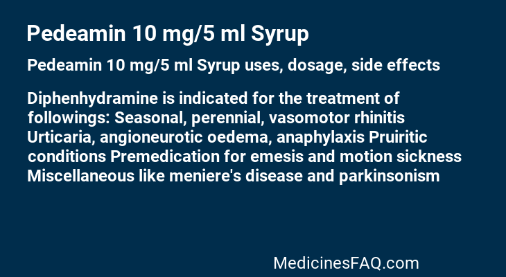 Pedeamin 10 mg/5 ml Syrup