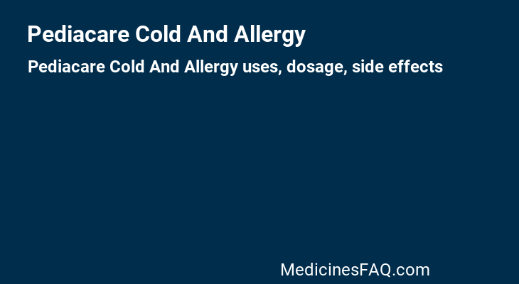 Pediacare Cold And Allergy