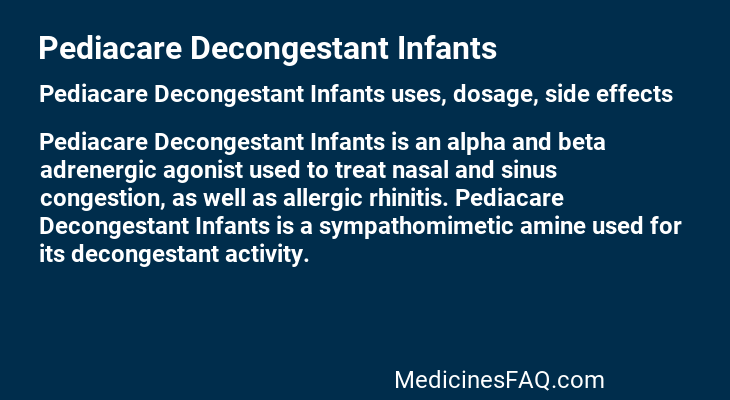 Pediacare Decongestant Infants