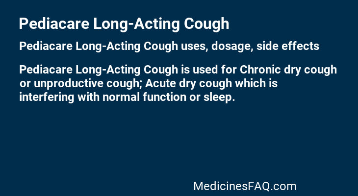 Pediacare Long-Acting Cough