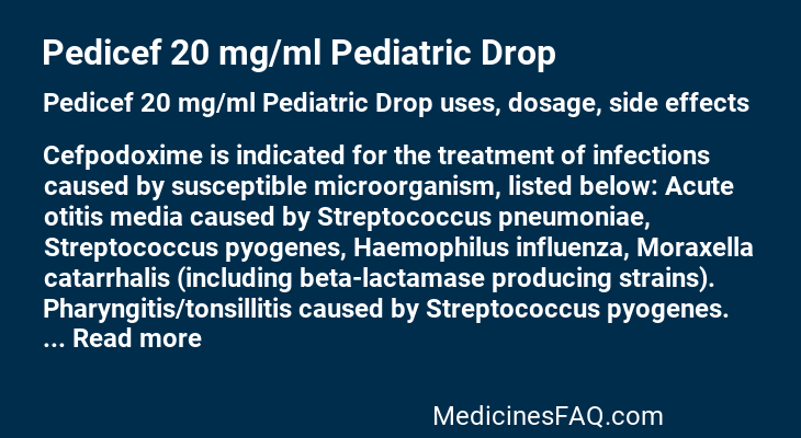 Pedicef 20 mg/ml Pediatric Drop