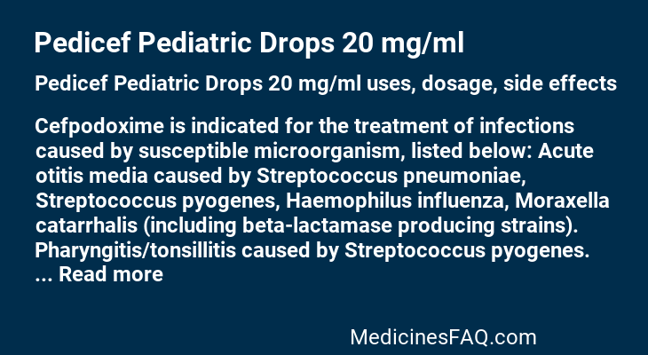 Pedicef Pediatric Drops 20 mg/ml