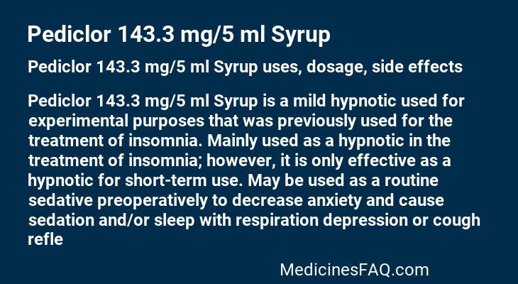 Pediclor 143.3 mg/5 ml Syrup