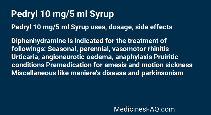 Pedryl 10 mg/5 ml Syrup