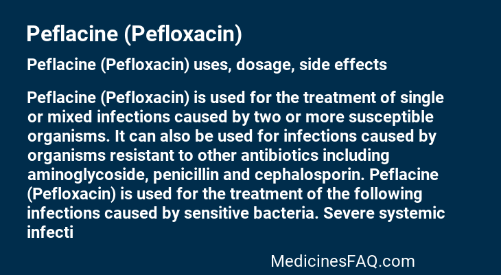 Peflacine (Pefloxacin)