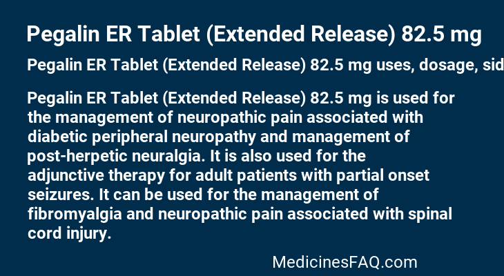 Pegalin ER Tablet (Extended Release) 82.5 mg