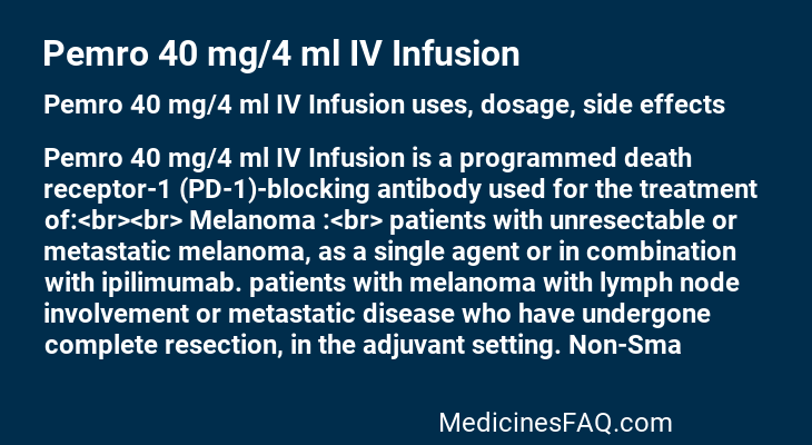 Pemro 40 mg/4 ml IV Infusion