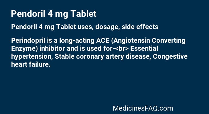 Pendoril 4 mg Tablet