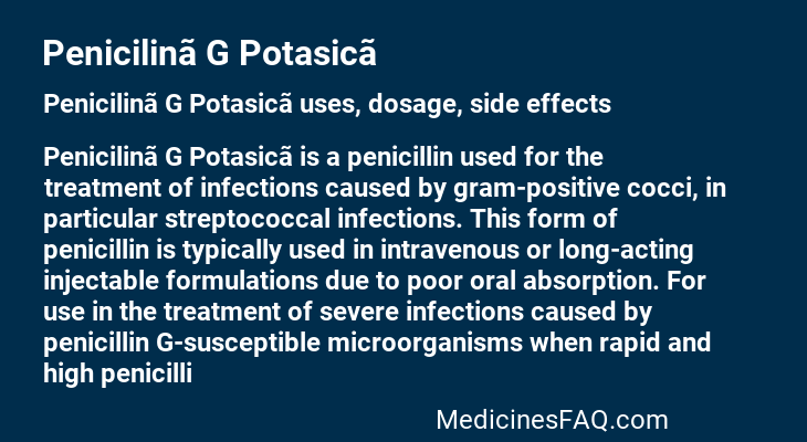 Penicilinã G Potasicã