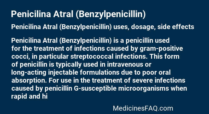 Penicilina Atral (Benzylpenicillin)