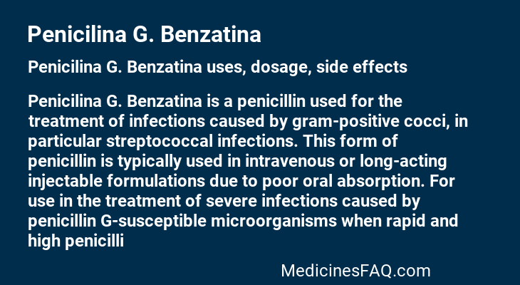 Penicilina G. Benzatina
