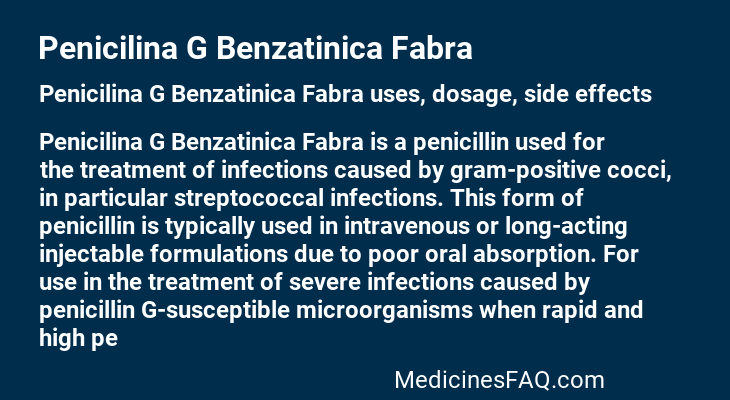 Penicilina G Benzatinica Fabra