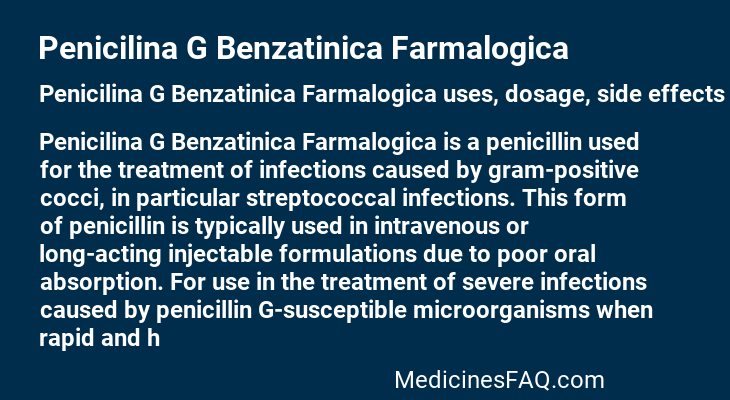 Penicilina G Benzatinica Farmalogica