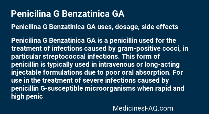 Penicilina G Benzatinica GA