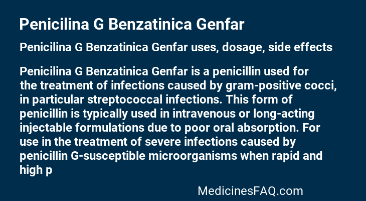 Penicilina G Benzatinica Genfar