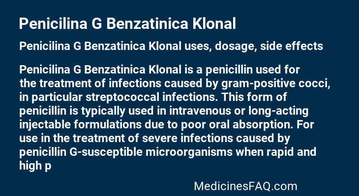 Penicilina G Benzatinica Klonal