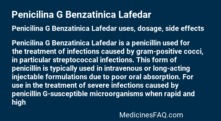 Penicilina G Benzatinica Lafedar