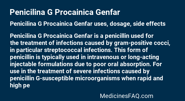 Penicilina G Procainica Genfar