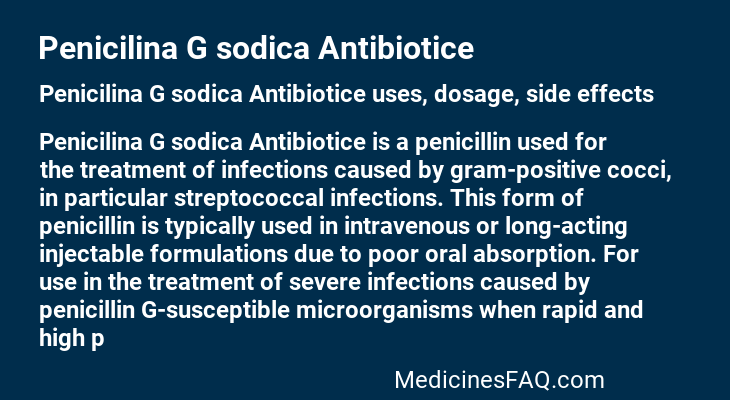 Penicilina G sodica Antibiotice