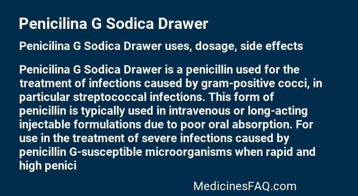 Penicilina G Sodica Drawer