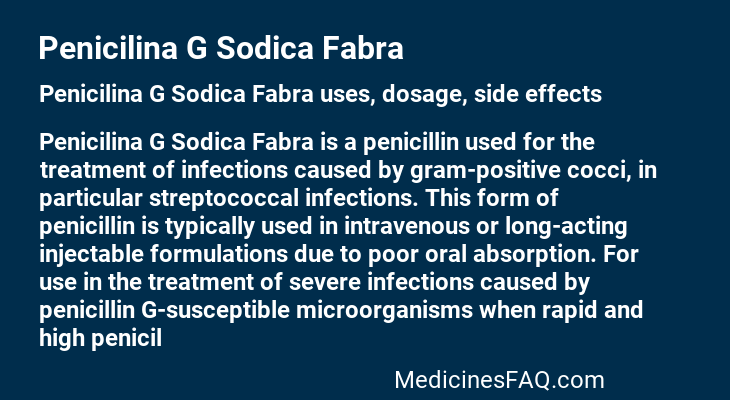 Penicilina G Sodica Fabra