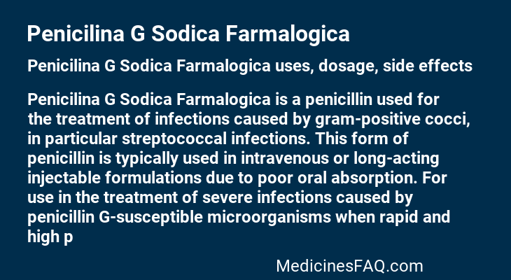 Penicilina G Sodica Farmalogica