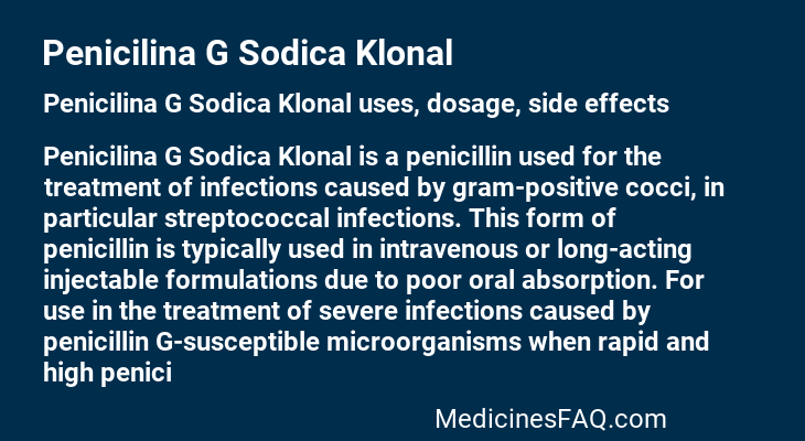Penicilina G Sodica Klonal