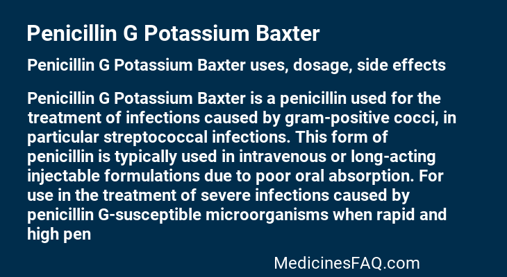 Penicillin G Potassium Baxter