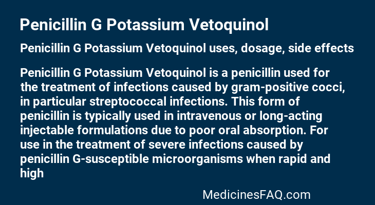 Penicillin G Potassium Vetoquinol