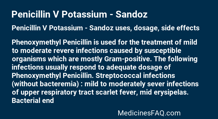 Penicillin V Potassium - Sandoz