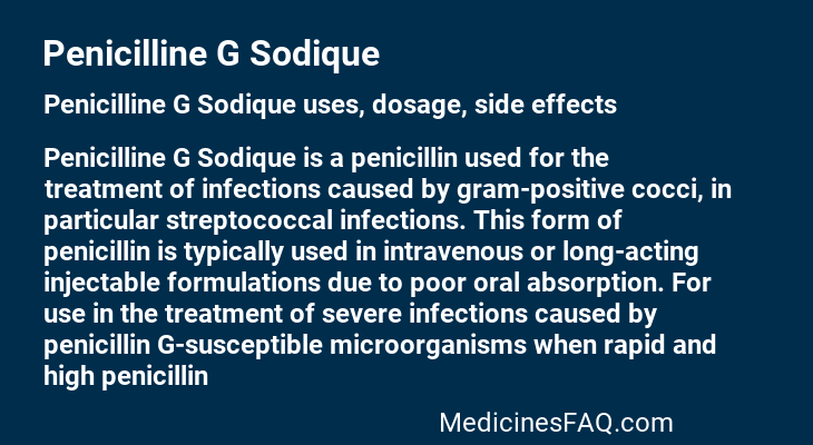 Penicilline G Sodique