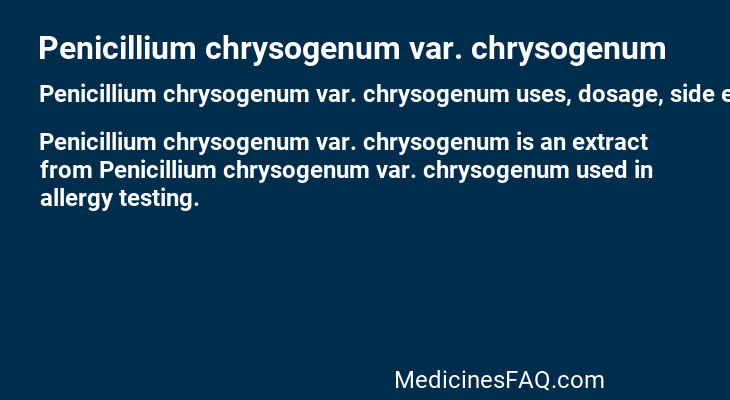 Penicillium chrysogenum var. chrysogenum