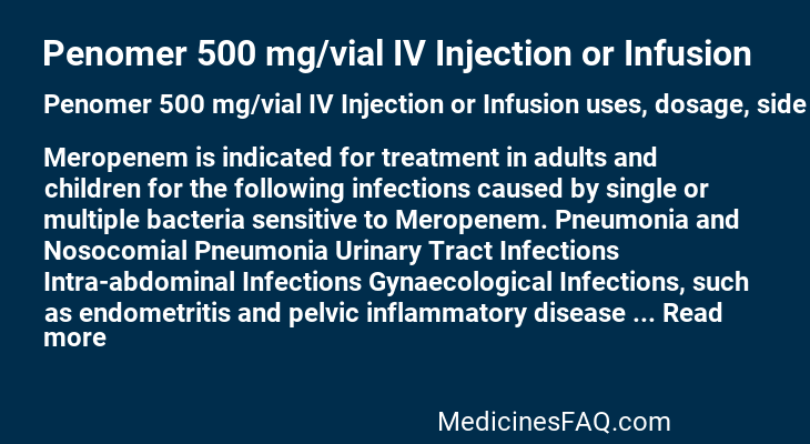 Penomer 500 mg/vial IV Injection or Infusion