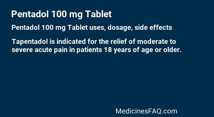 Pentadol 100 mg Tablet