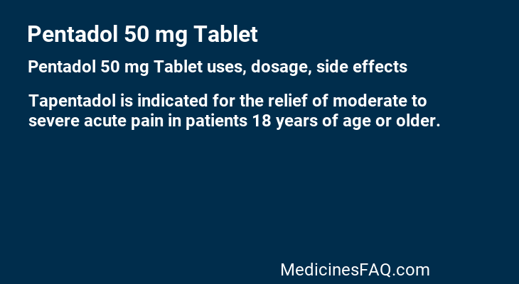 Pentadol 50 mg Tablet