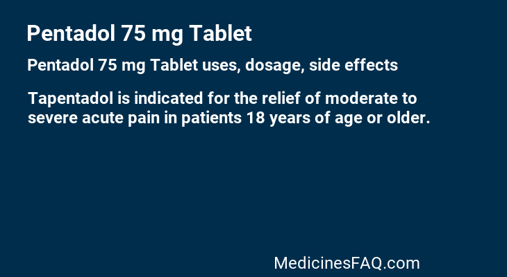 Pentadol 75 mg Tablet