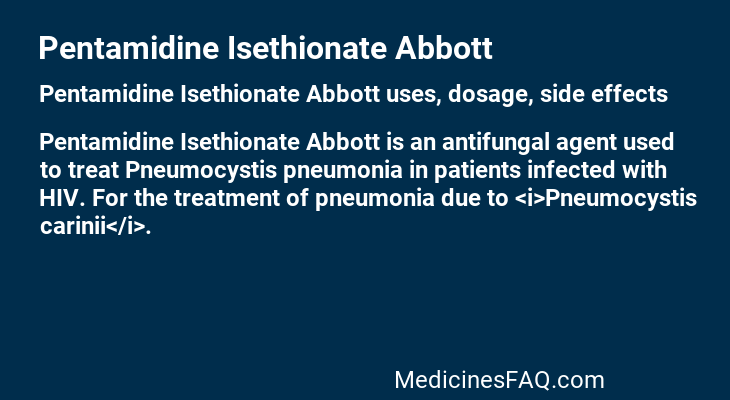Pentamidine Isethionate Abbott