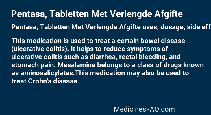 Pentasa, Tabletten Met Verlengde Afgifte