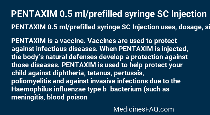 PENTAXIM 0.5 ml/prefilled syringe SC Injection