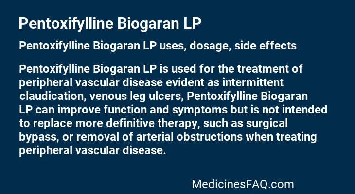 Pentoxifylline Biogaran LP