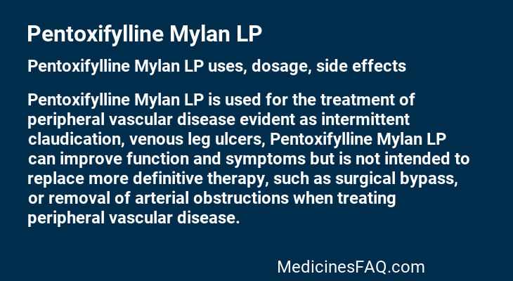 Pentoxifylline Mylan LP