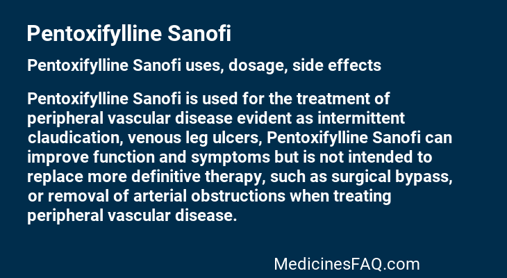 Pentoxifylline Sanofi