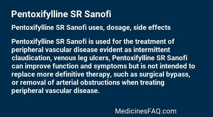 Pentoxifylline SR Sanofi