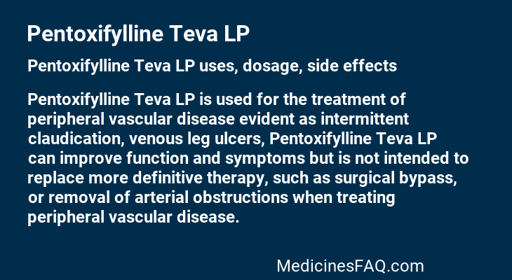 Pentoxifylline Teva LP