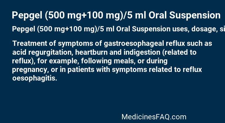 Pepgel (500 mg+100 mg)/5 ml Oral Suspension