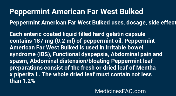 Peppermint American Far West Bulked