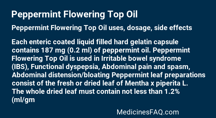 Peppermint Flowering Top Oil